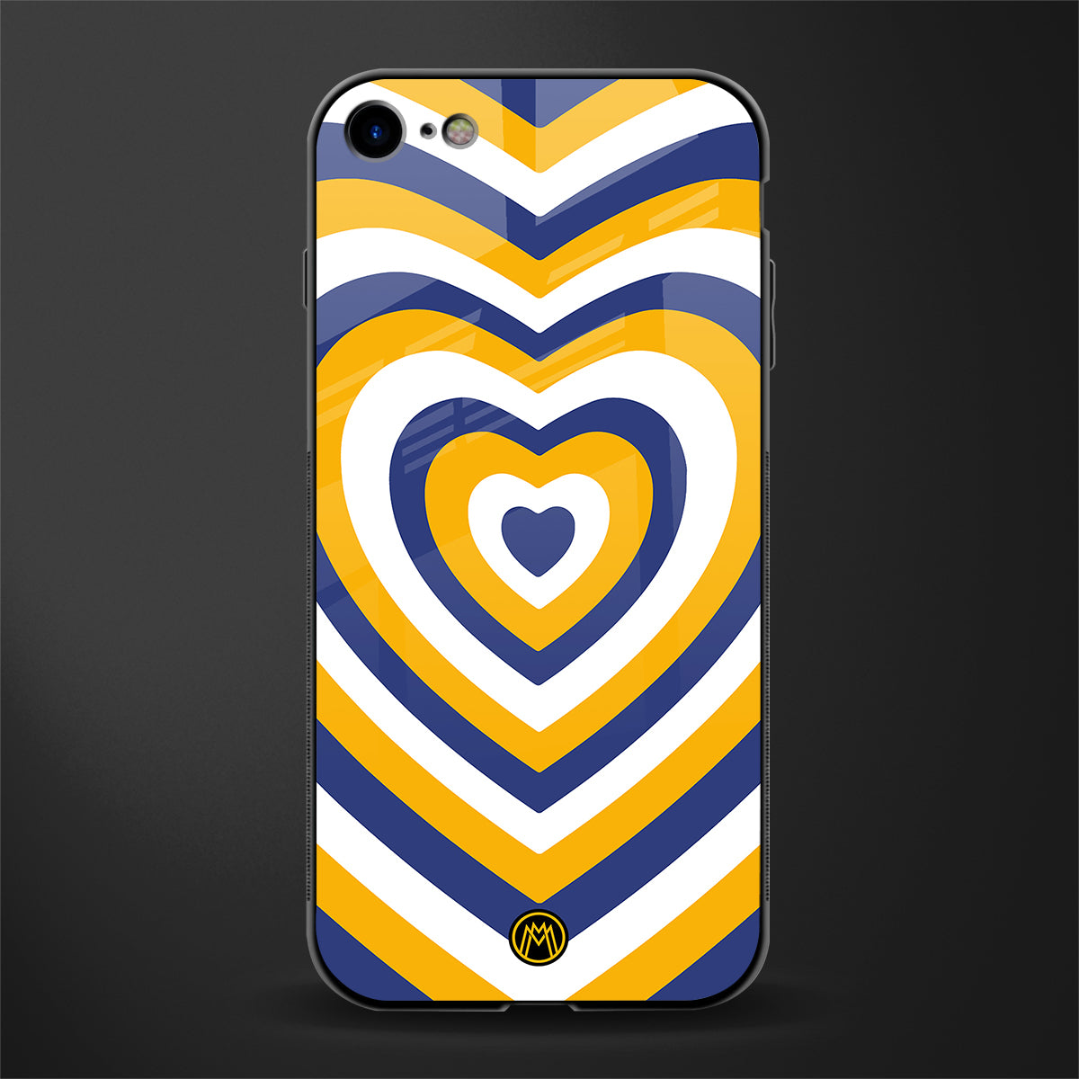 y2k yellow blue hearts aesthetic glass case for iphone se 2020 image