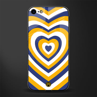 y2k yellow blue hearts aesthetic glass case for iphone se 2020 image