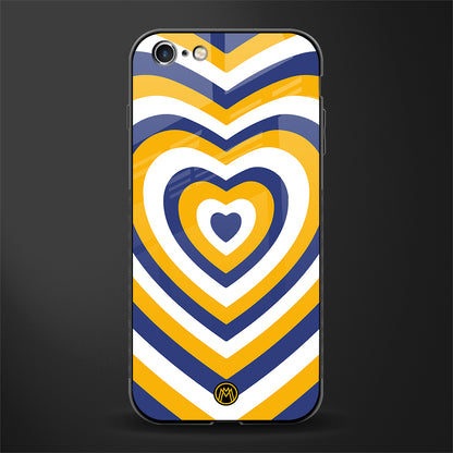 y2k yellow blue hearts aesthetic glass case for iphone 6s plus image