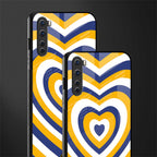 y2k yellow blue hearts aesthetic glass case for oneplus nord ac2001 image-2
