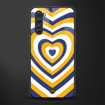 y2k yellow blue hearts aesthetic glass case for oneplus nord ac2001 image