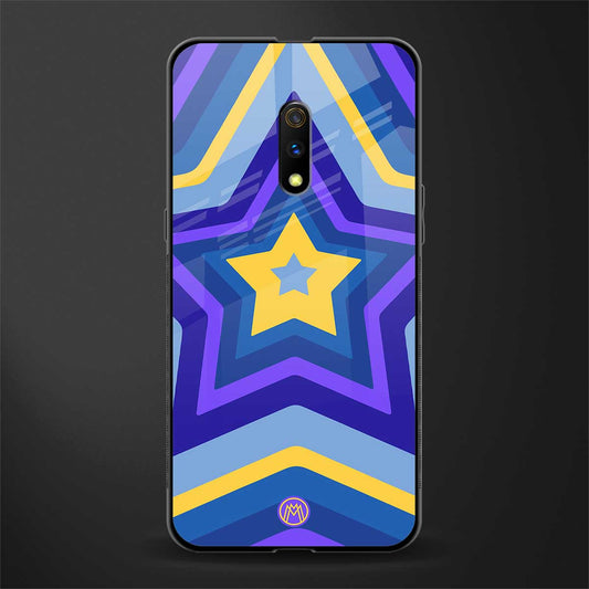 y2k yellow blue stars glass case for realme x image