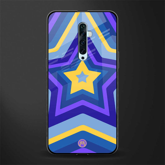y2k yellow blue stars glass case for oppo reno 2f image