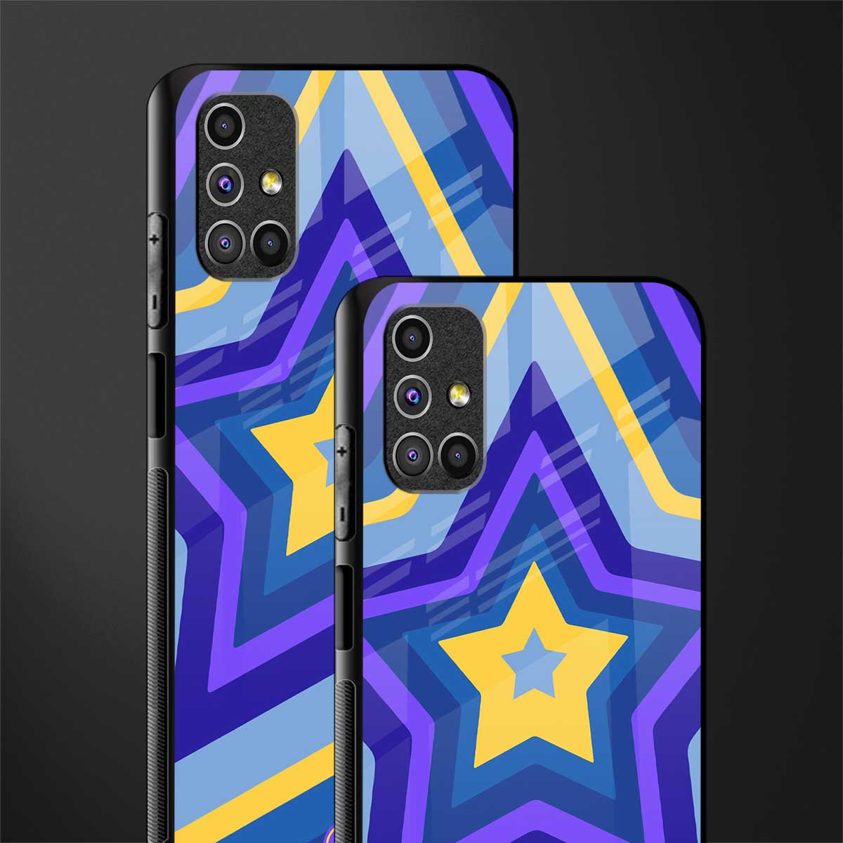 y2k yellow blue stars glass case for samsung galaxy m31s image-2