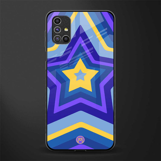 y2k yellow blue stars glass case for samsung galaxy m31s image
