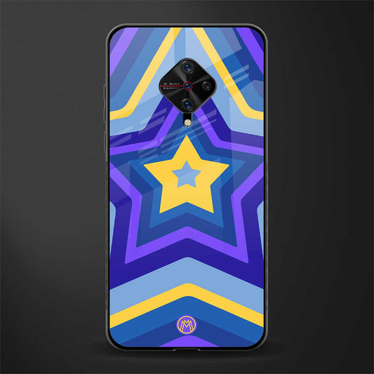 y2k yellow blue stars glass case for vivo s1 pro image