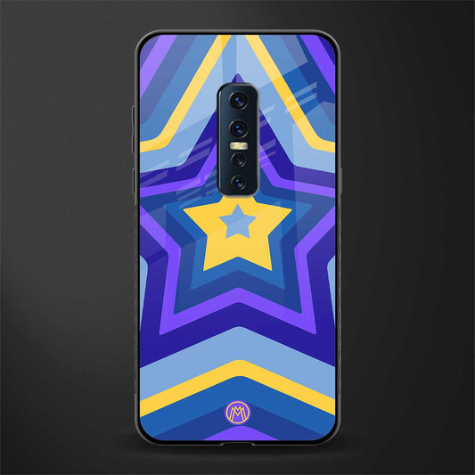 y2k yellow blue stars glass case for vivo v17 pro image