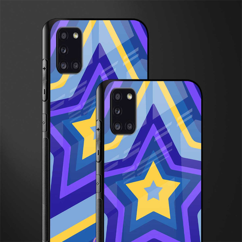 y2k yellow blue stars glass case for samsung galaxy a31 image-2