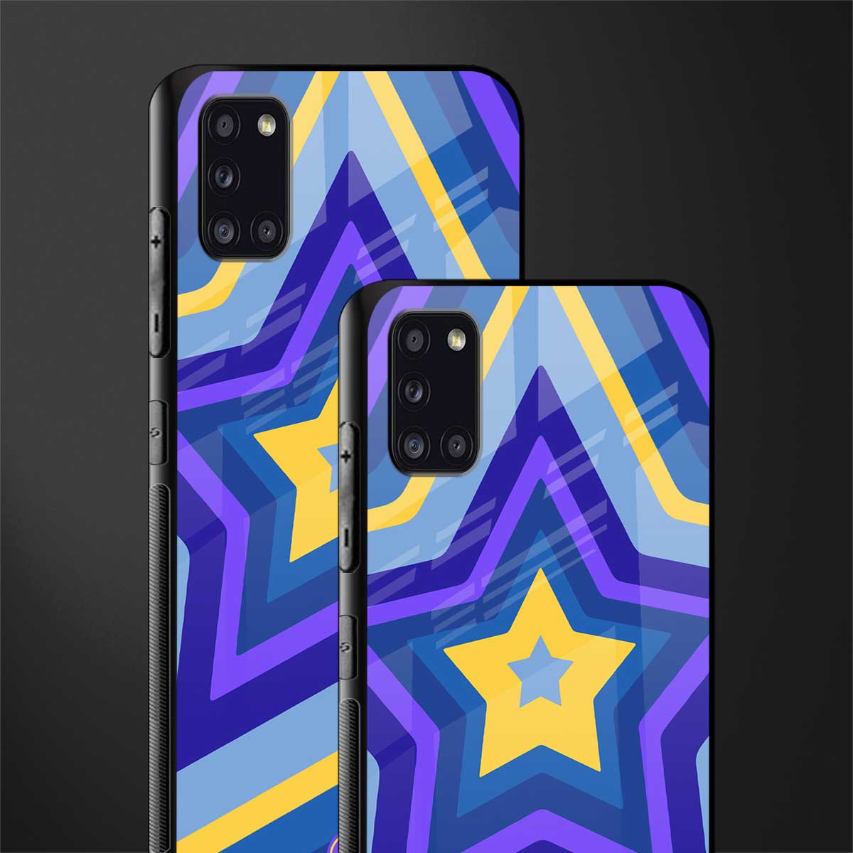 y2k yellow blue stars glass case for samsung galaxy a31 image-2