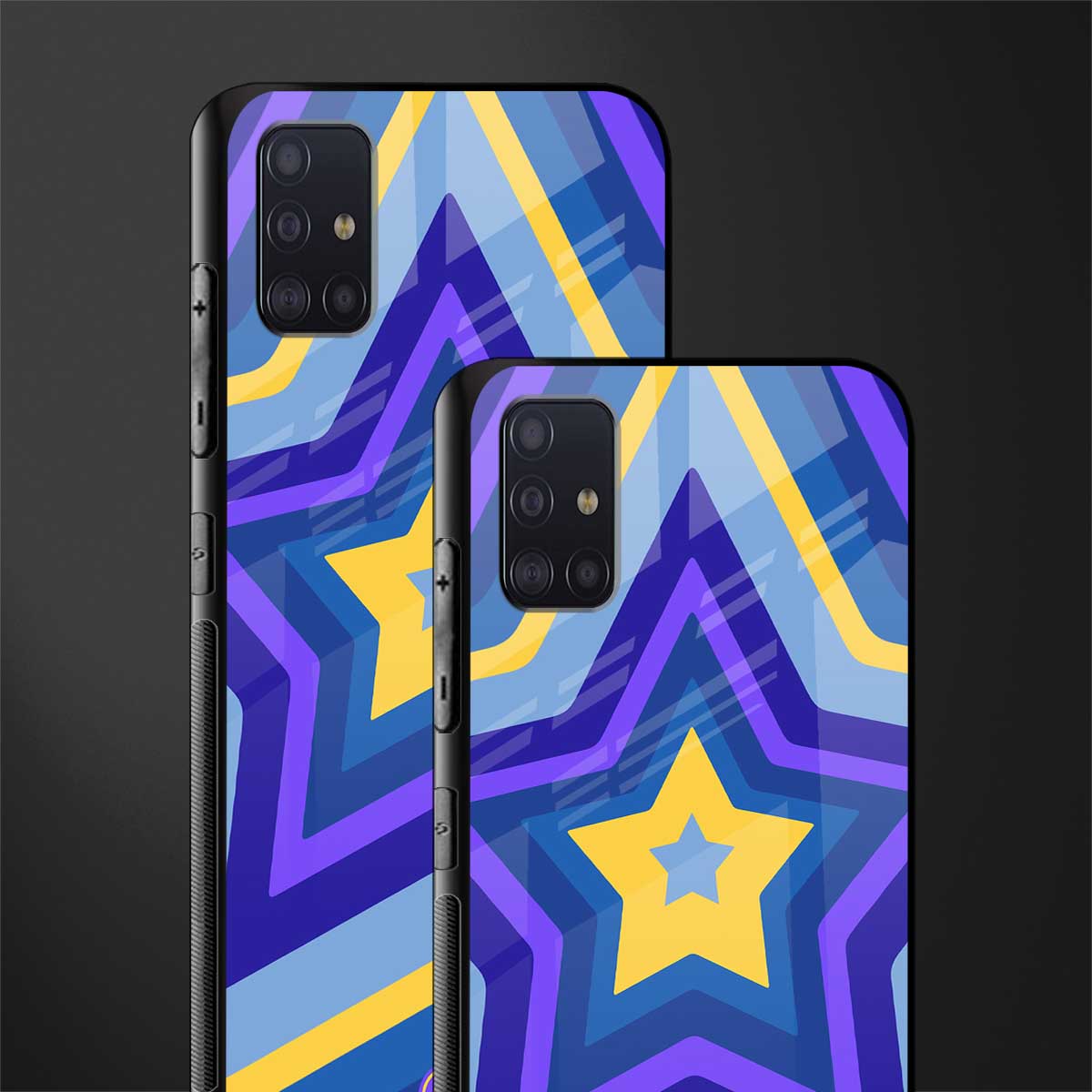 y2k yellow blue stars glass case for samsung galaxy a71 image-2