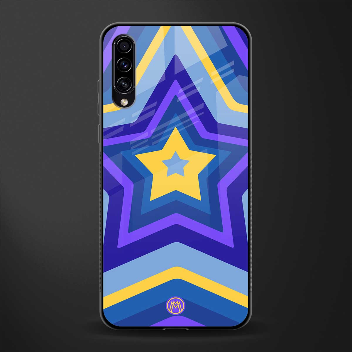 y2k yellow blue stars glass case for samsung galaxy a30s image