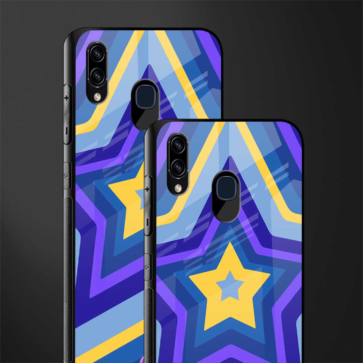 y2k yellow blue stars glass case for samsung galaxy a20 image-2