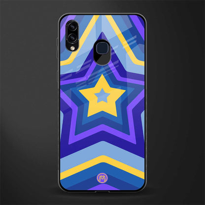 y2k yellow blue stars glass case for samsung galaxy a20 image
