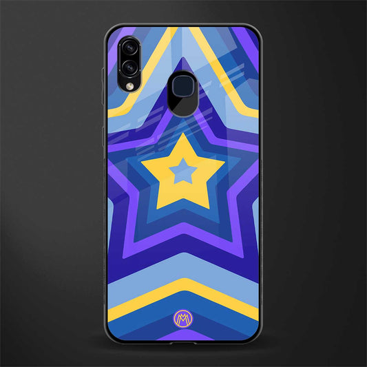y2k yellow blue stars glass case for samsung galaxy a20 image
