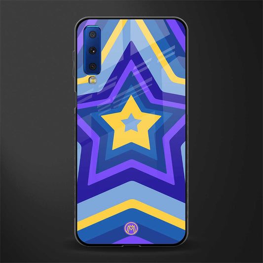y2k yellow blue stars glass case for samsung galaxy a7 2018 image