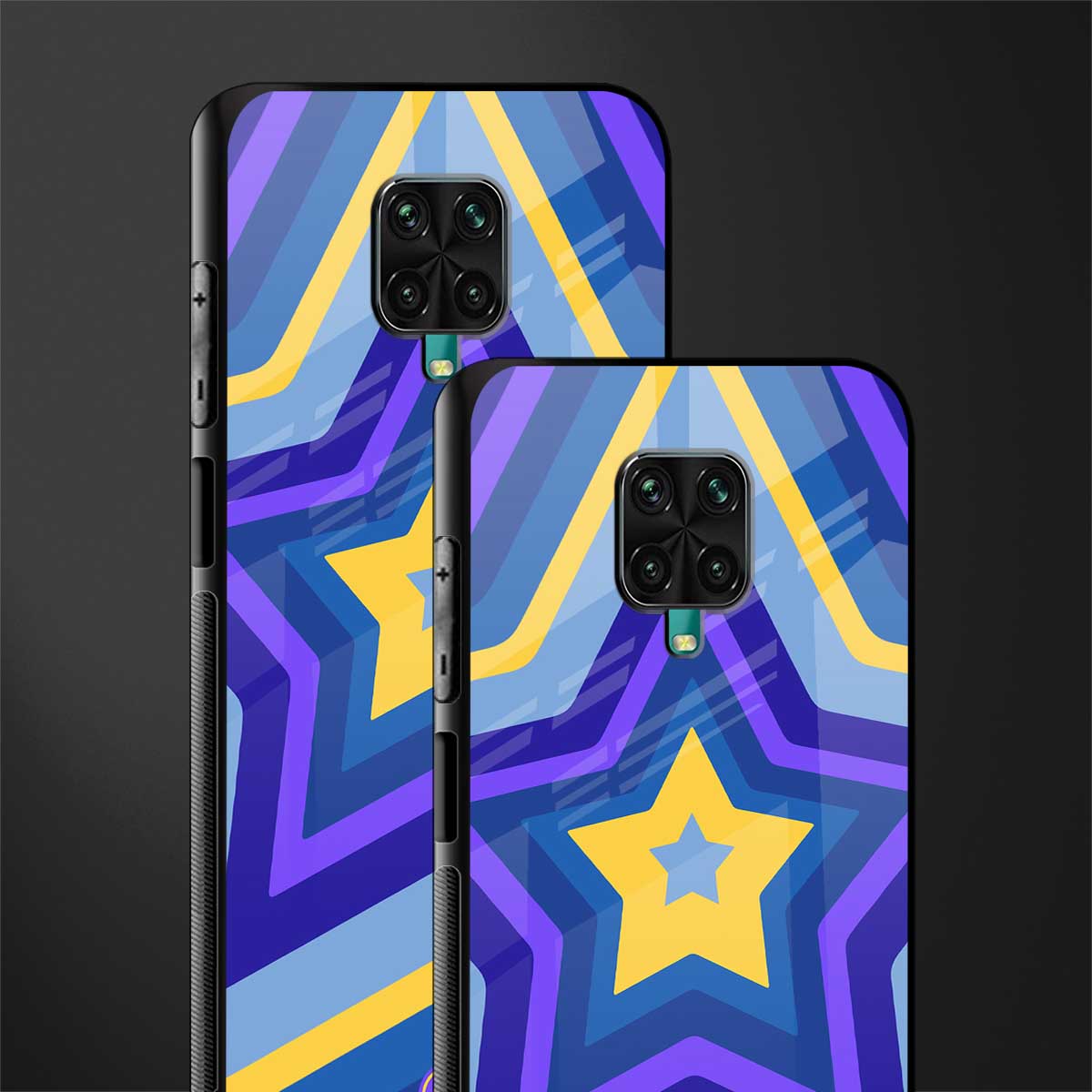 y2k yellow blue stars glass case for redmi note 9 pro image-2