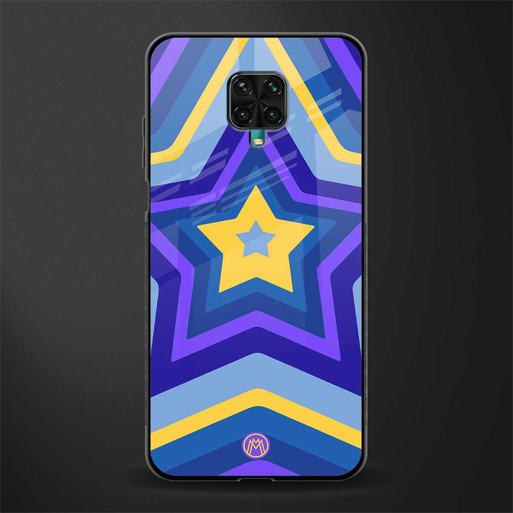 y2k yellow blue stars glass case for redmi note 9 pro image