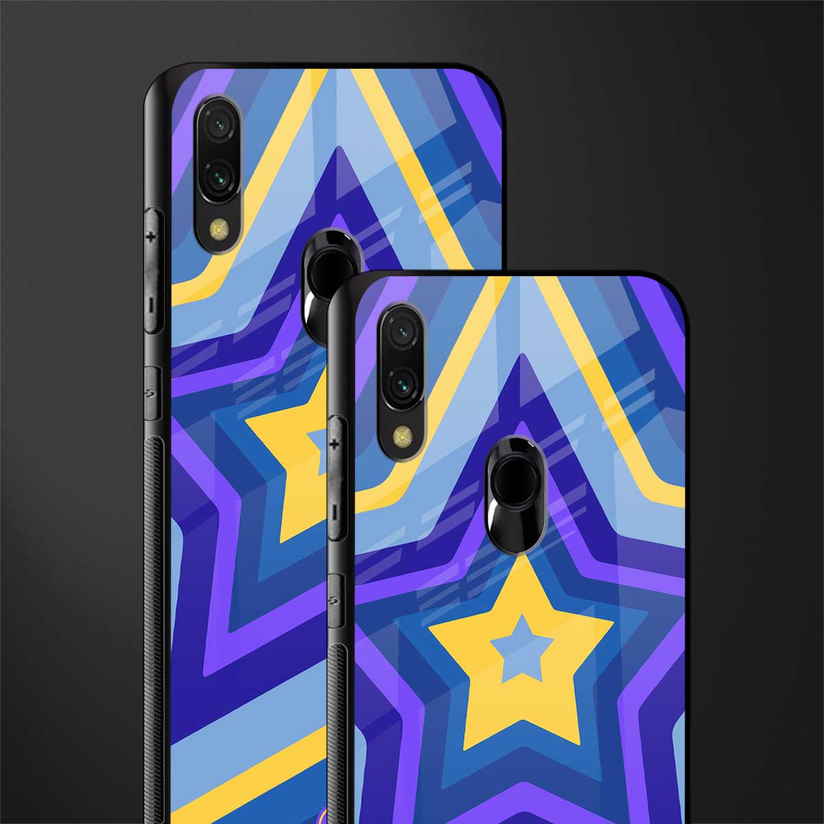 y2k yellow blue stars glass case for redmi note 7 pro image-2