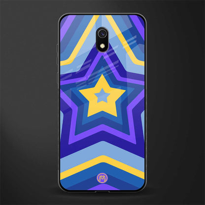 y2k yellow blue stars glass case for redmi 8a image