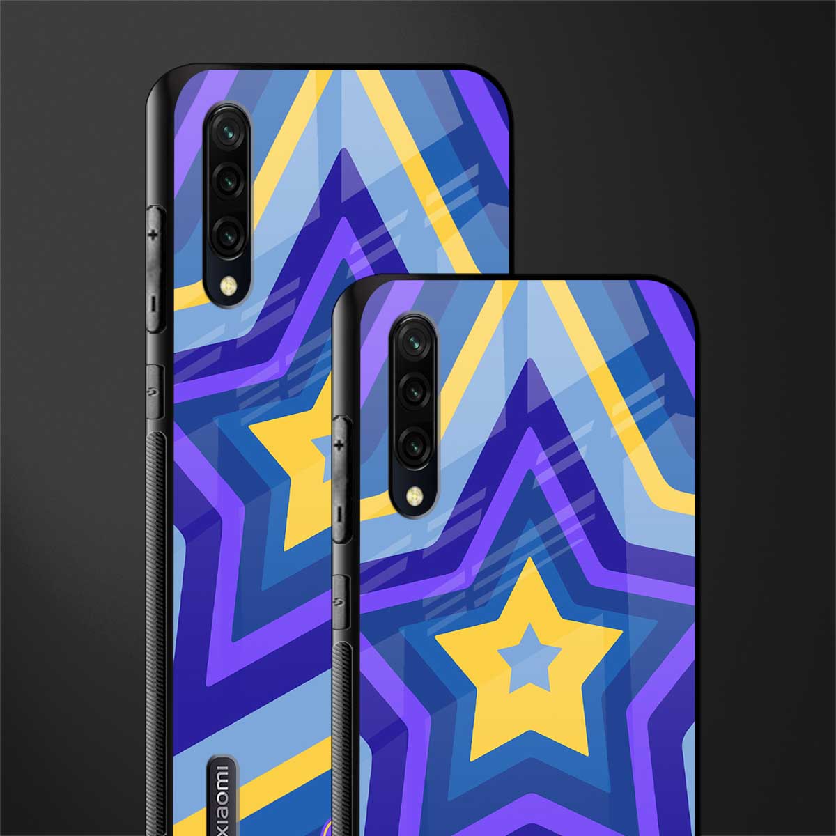 y2k yellow blue stars glass case for mi a3 redmi a3 image-2