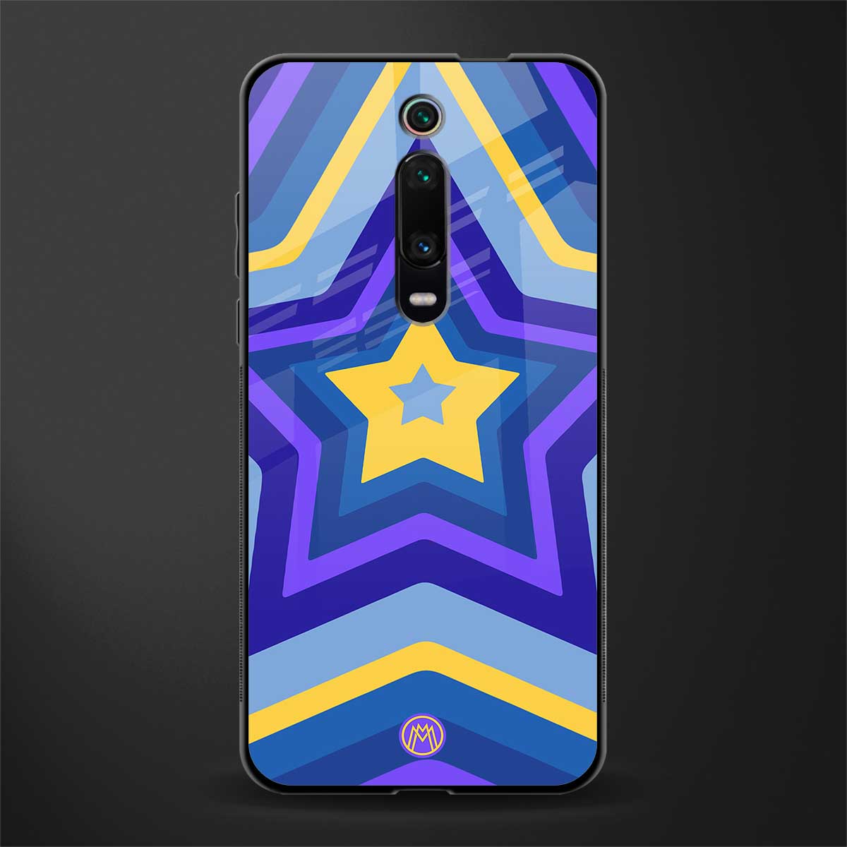 y2k yellow blue stars glass case for redmi k20 image