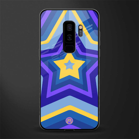y2k yellow blue stars glass case for samsung galaxy s9 plus image