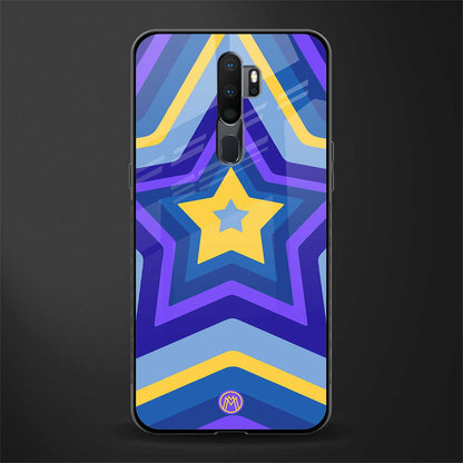y2k yellow blue stars glass case for oppo a9 2020 image