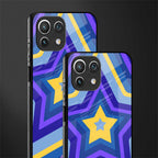y2k yellow blue stars glass case for mi 11 lite image-2