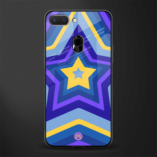 y2k yellow blue stars glass case for oppo a5 image