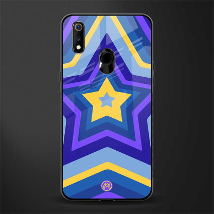 y2k yellow blue stars glass case for realme 3 pro image