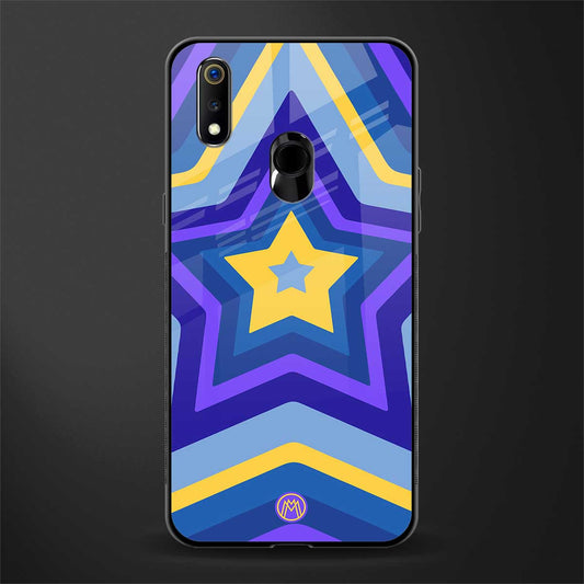 y2k yellow blue stars glass case for realme 3 pro image
