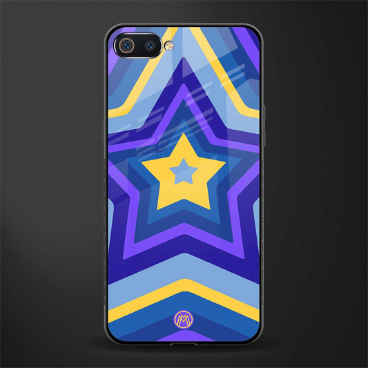 y2k yellow blue stars glass case for realme c2 image