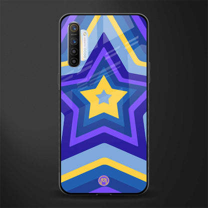 y2k yellow blue stars glass case for realme x2 image