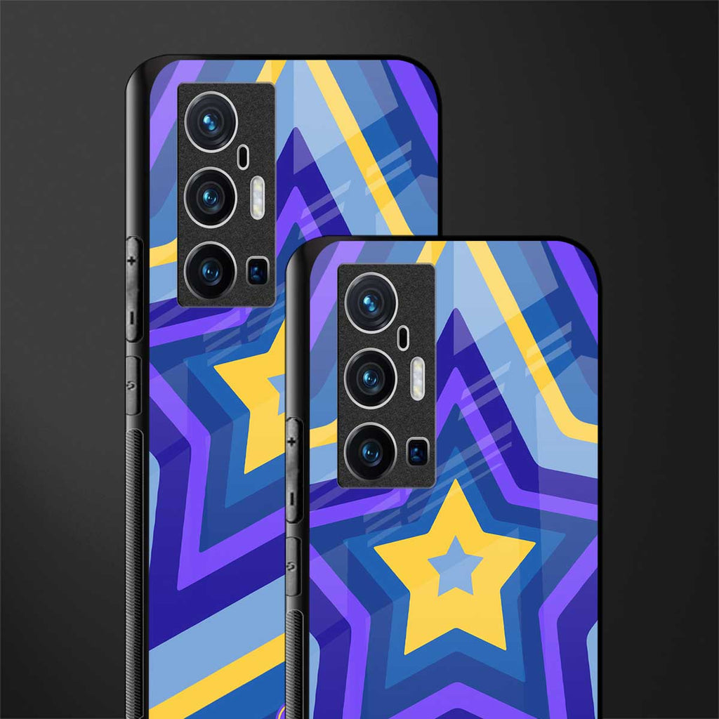 y2k yellow blue stars glass case for vivo x70 pro plus image-2