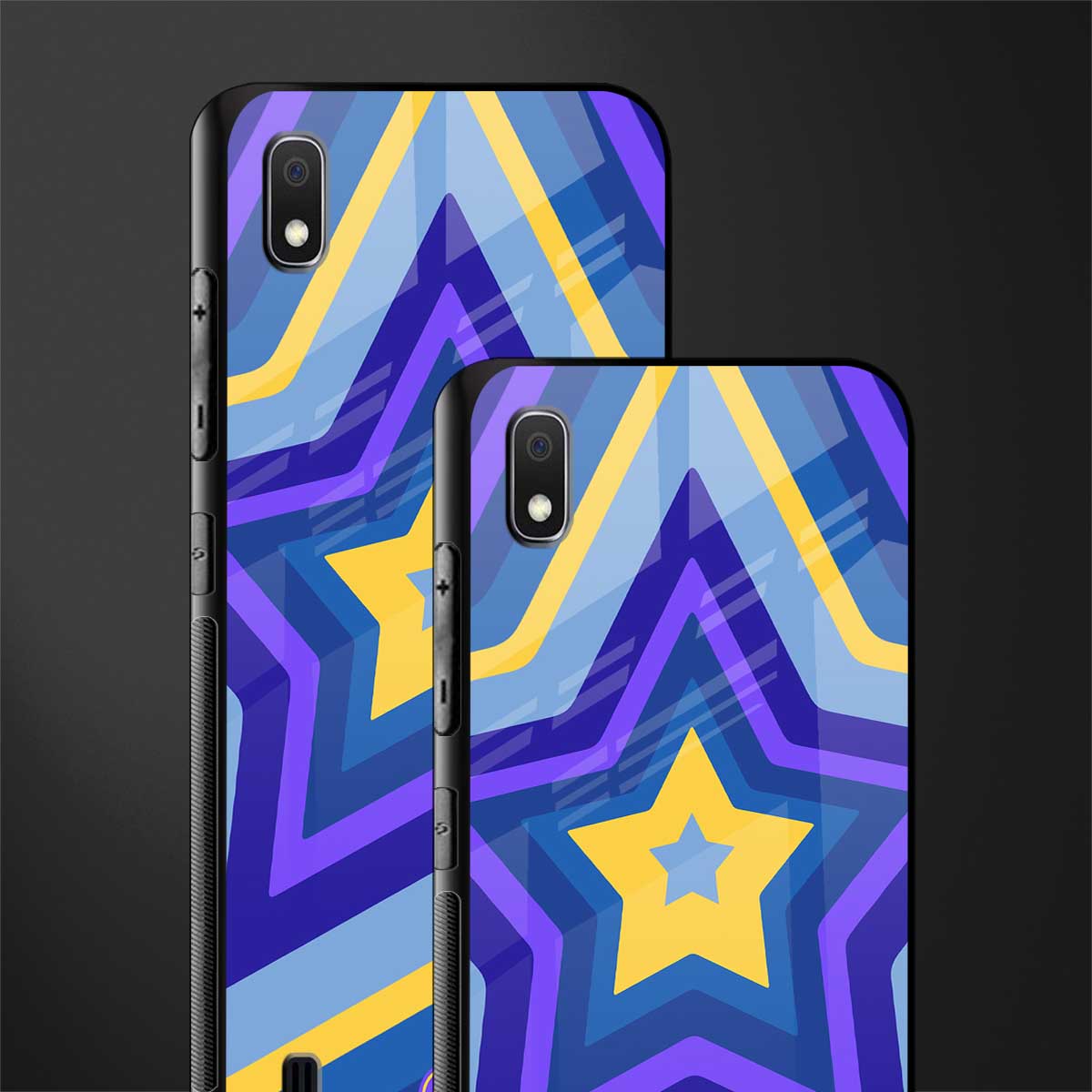 y2k yellow blue stars glass case for samsung galaxy a10 image-2