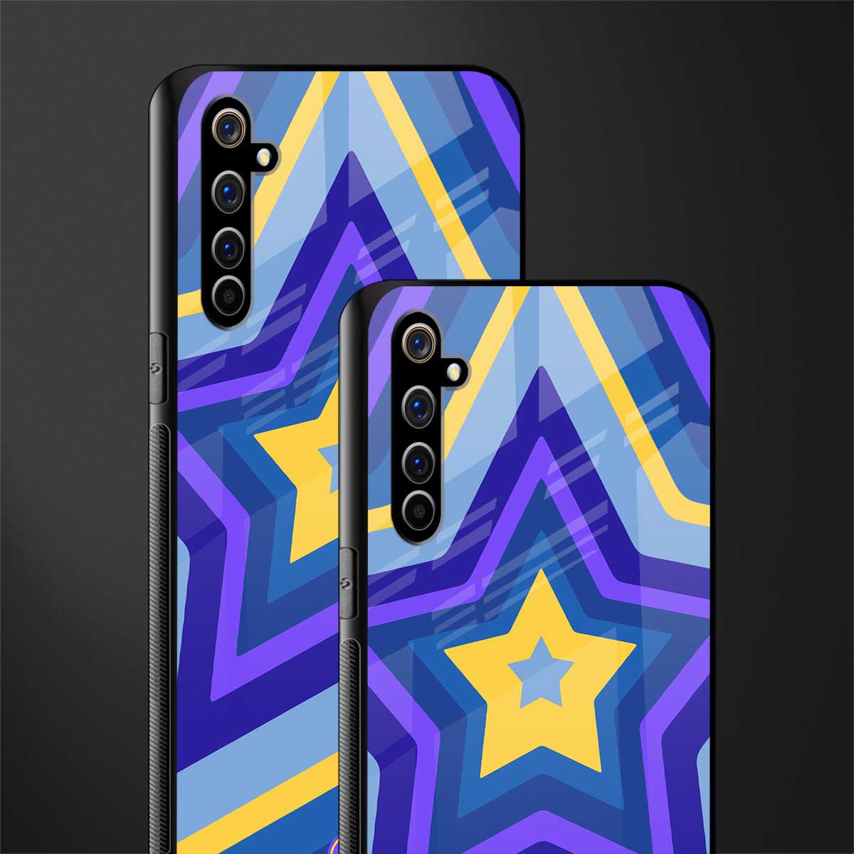 y2k yellow blue stars glass case for realme x50 pro image-2