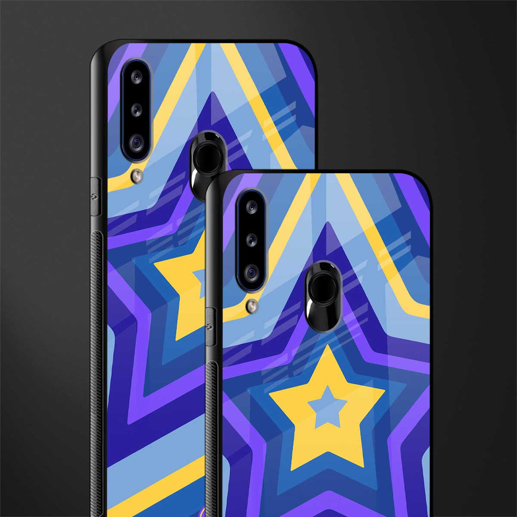 y2k yellow blue stars glass case for samsung galaxy a20s image-2