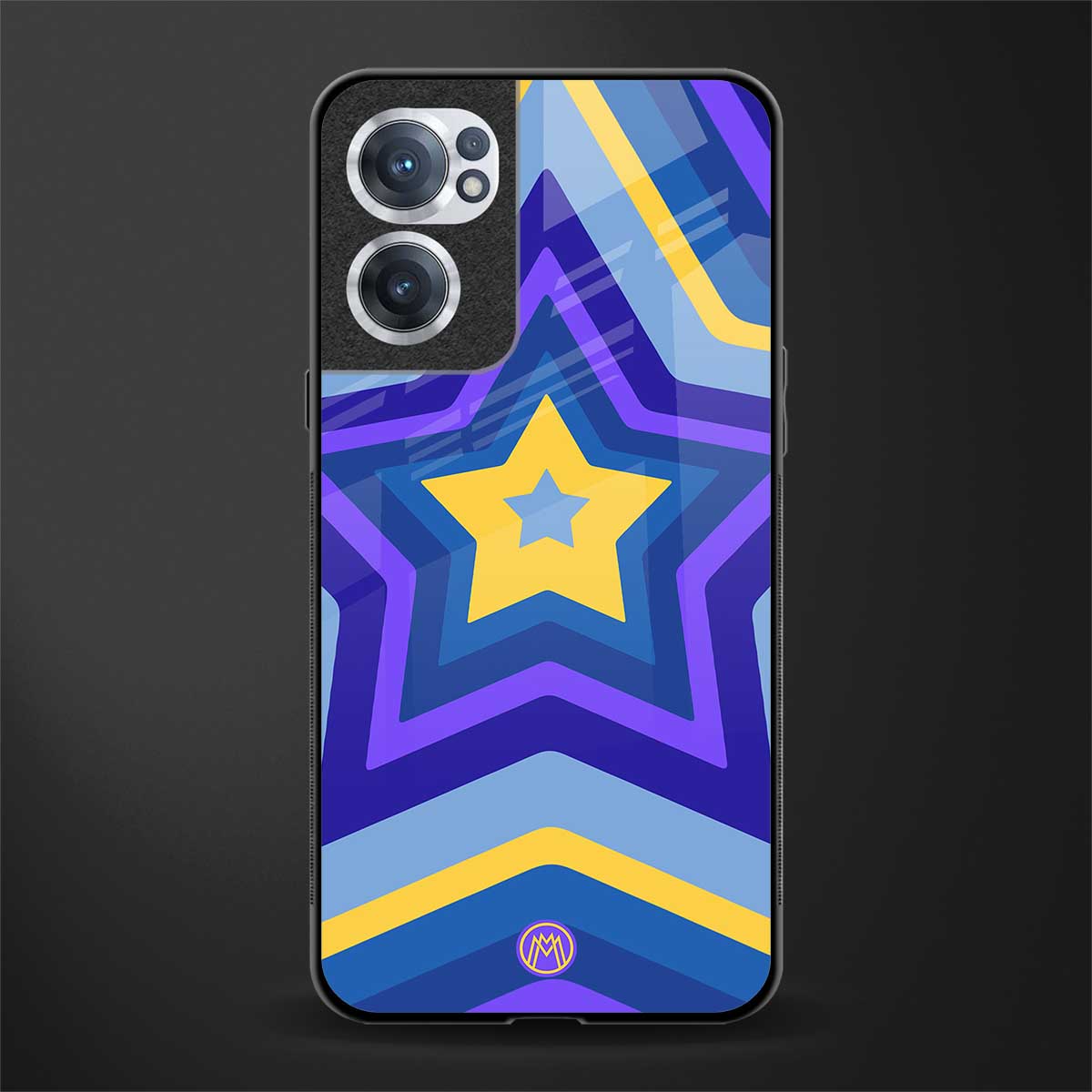 y2k yellow blue stars glass case for oneplus nord ce 2 5g image