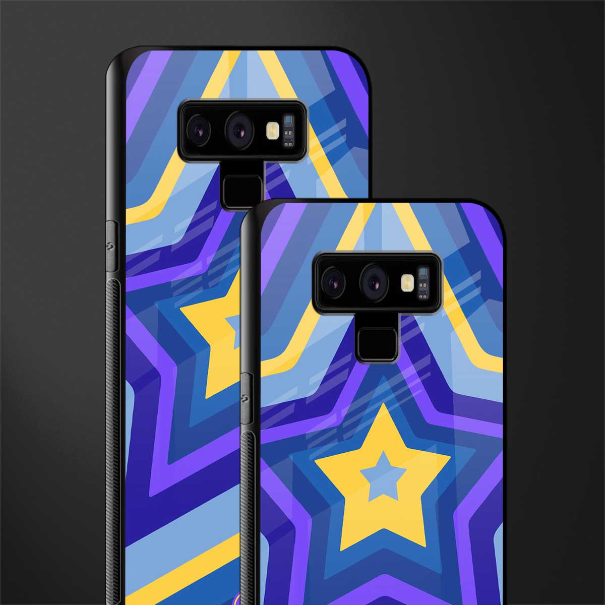 y2k yellow blue stars glass case for samsung galaxy note 9 image-2