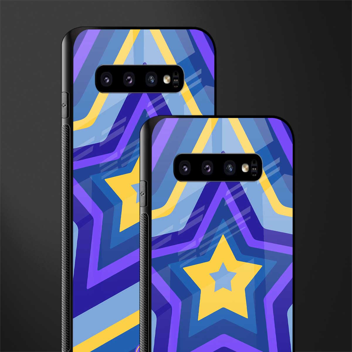 y2k yellow blue stars glass case for samsung galaxy s10 image-2