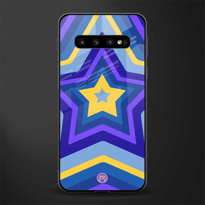 y2k yellow blue stars glass case for samsung galaxy s10 plus image