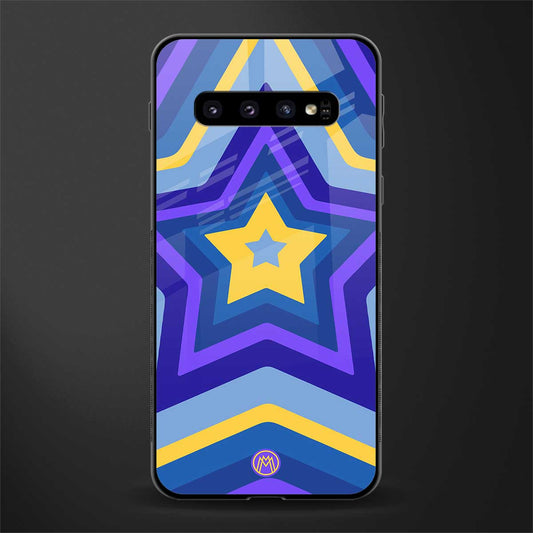 y2k yellow blue stars glass case for samsung galaxy s10 plus image