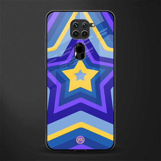 y2k yellow blue stars glass case for redmi note 9 image