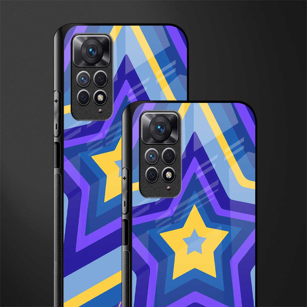 y2k yellow blue stars glass case for redmi note 11 image-2