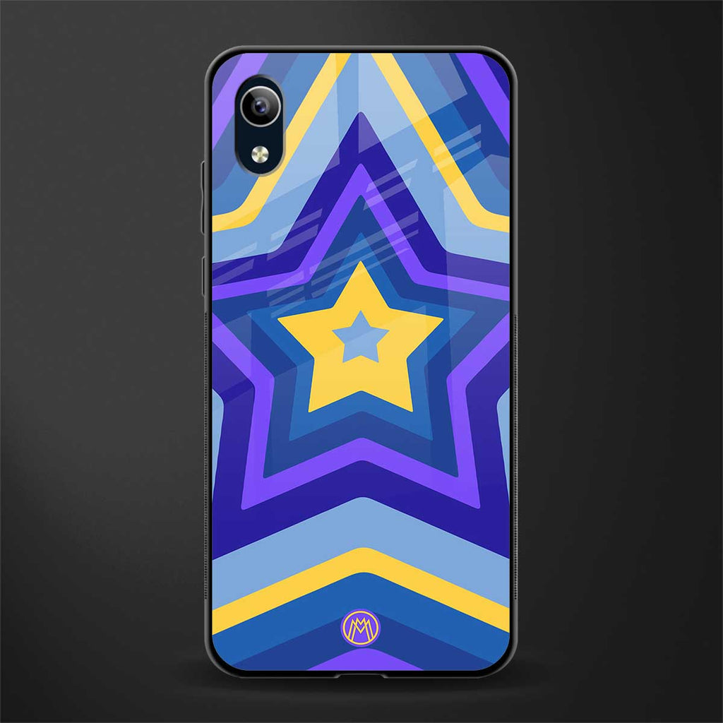 y2k yellow blue stars glass case for vivo y91i image