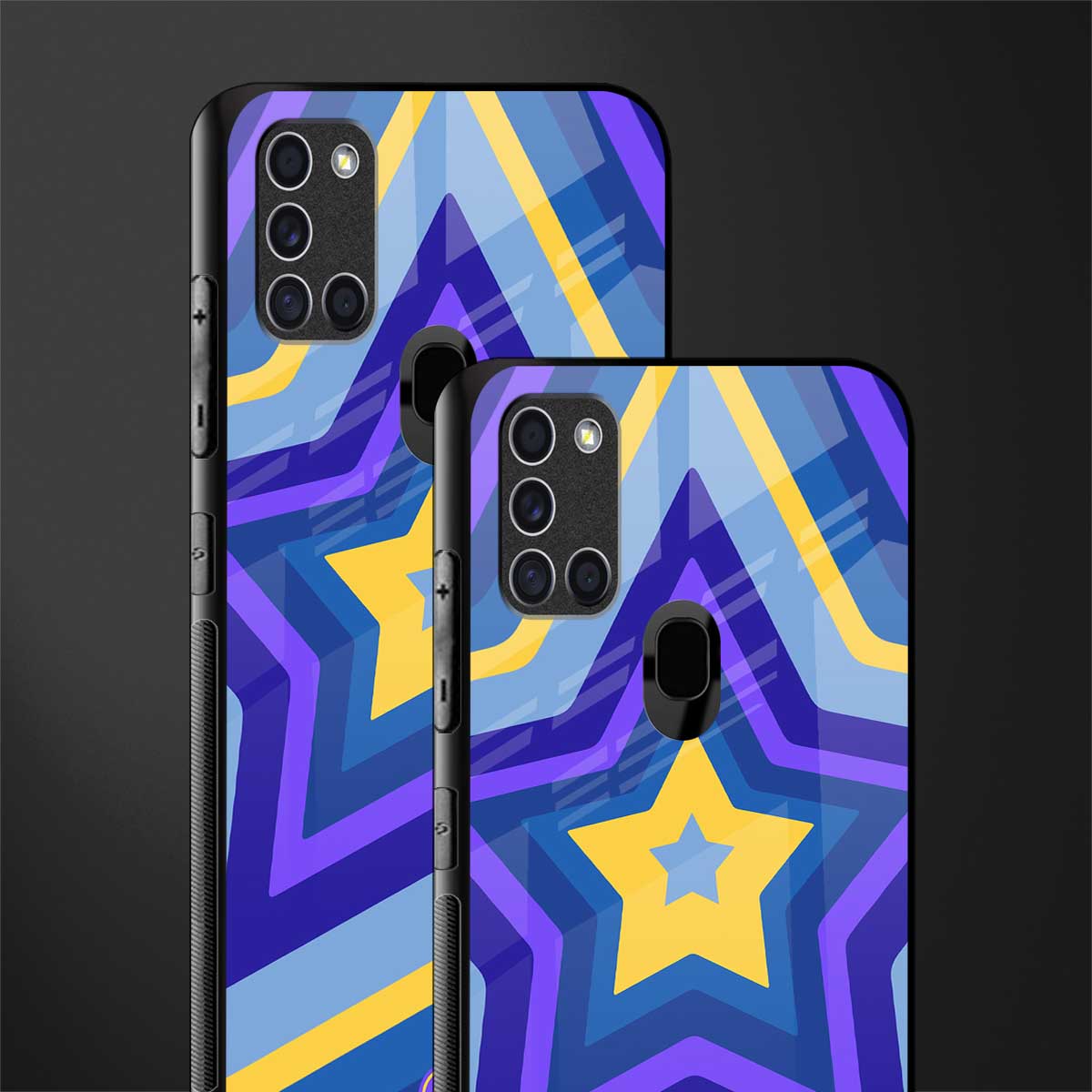 y2k yellow blue stars glass case for samsung galaxy a21s image-2