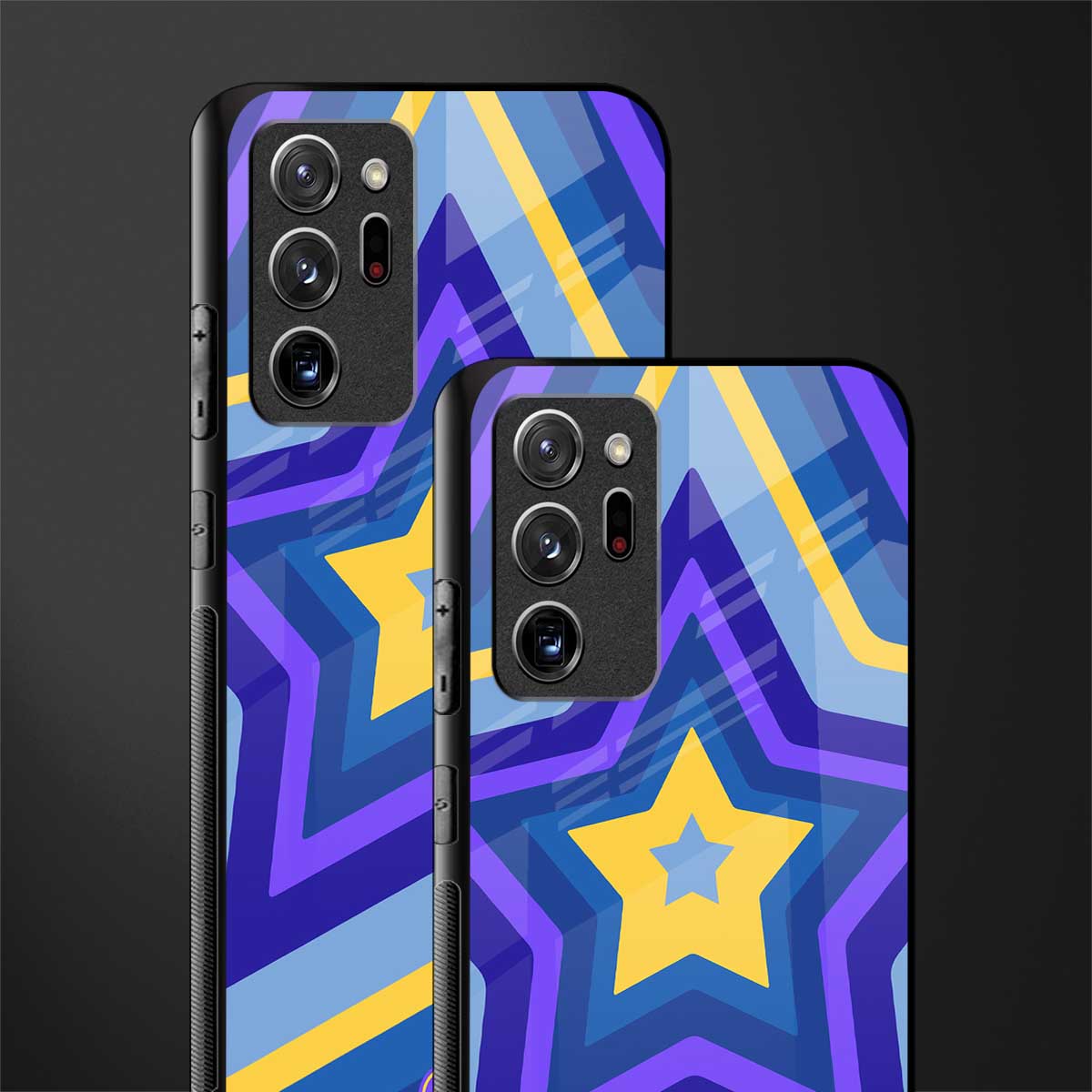 y2k yellow blue stars glass case for samsung galaxy note 20 ultra 5g image-2