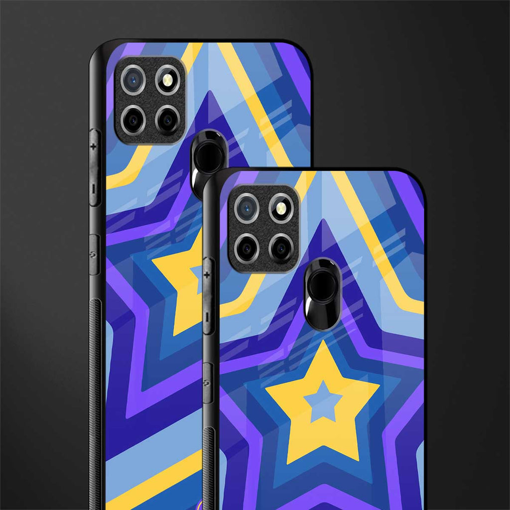 y2k yellow blue stars glass case for realme narzo 20 image-2