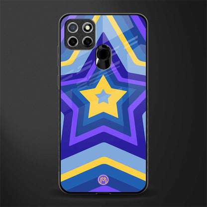 y2k yellow blue stars glass case for realme narzo 20 image
