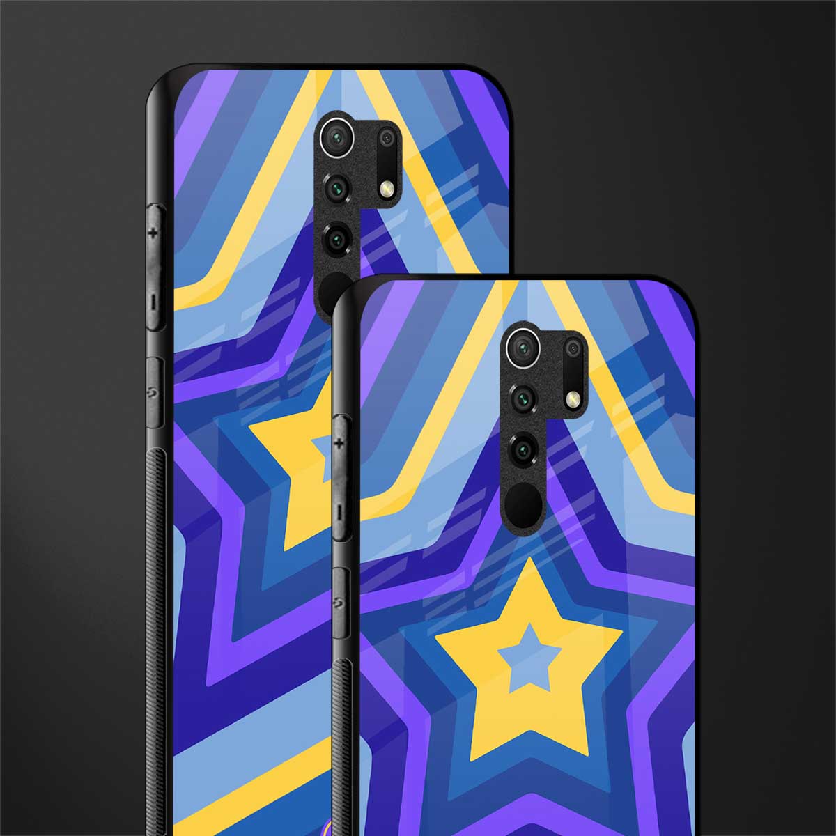 y2k yellow blue stars glass case for redmi 9 prime image-2